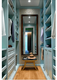 Параллельная гардеробная комната с большим зеркалом Екатеринбург